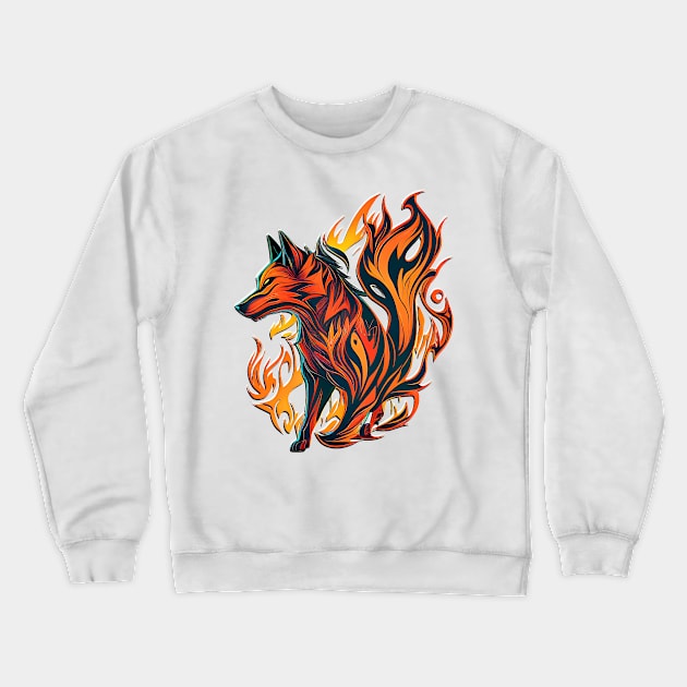 Fenrir the Fire Wolf T-Shirt: Embrace the Power of Norse Mythology Crewneck Sweatshirt by MK3